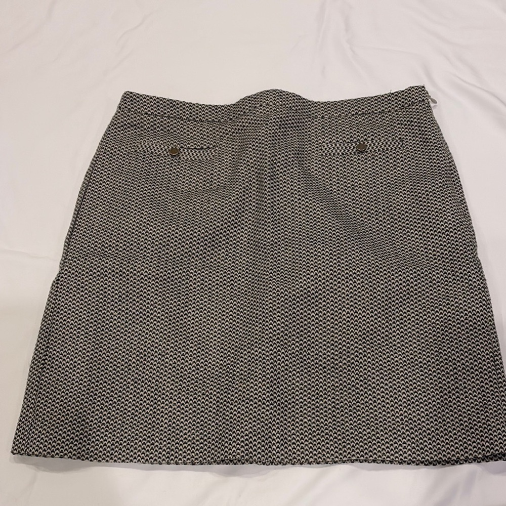 LOFT Black and Gold Mini A-line Skirt for Work